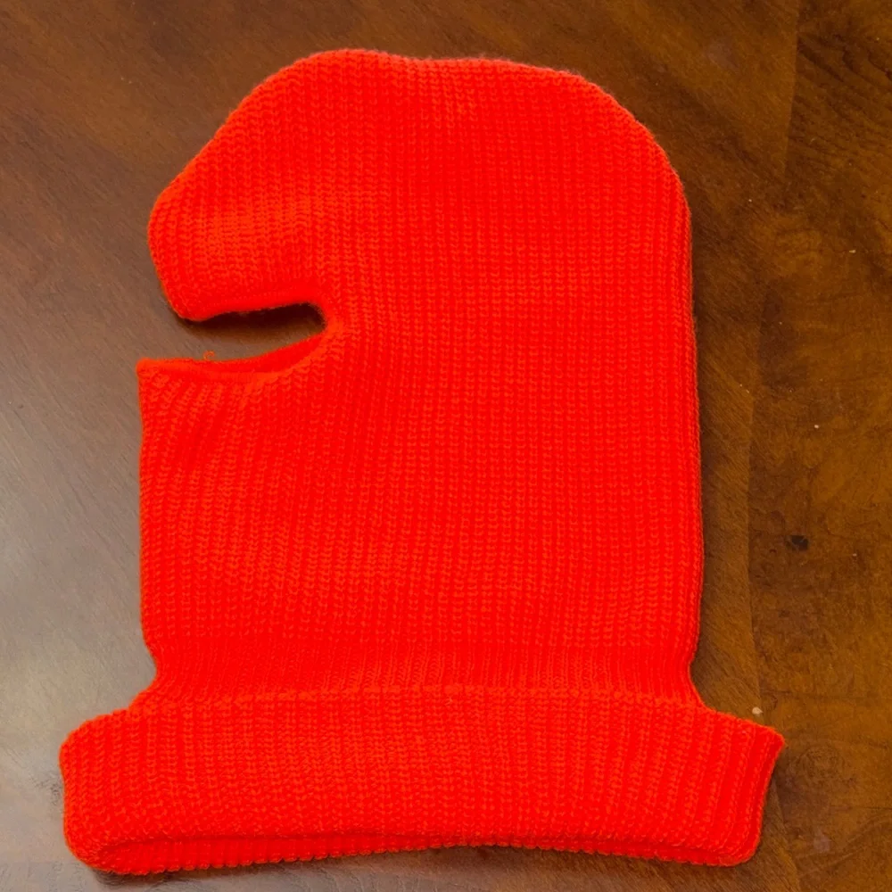 Bright Red Knit Face Mask Balaclava